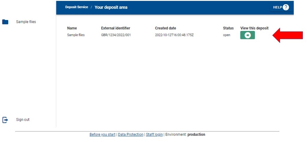 Image shows a deposit area in the Deposit Service